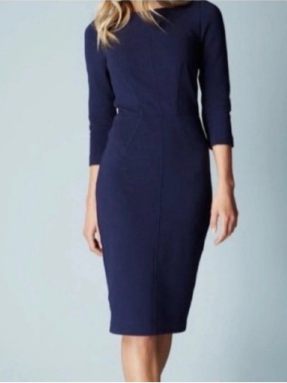 Boden Navy Fitted Midi Dress